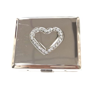 Metal Cigarette Case w/Swarovski Crystal Heart (K/S, 20ct)- Imperfect sold as is  $4.95