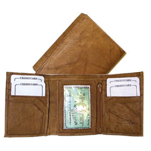 Cowhide Leather Wallet (Tri-Fold) (black, brown, tan) $3.00