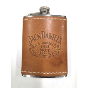 Jack Daniel's Leather Covered Stainless Steel Flask (6 oz) - Imperfect sold as is $10.00