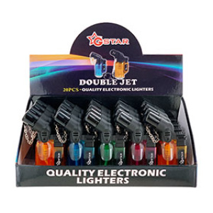 Plastic 45 Degree Double Torch Lighter  $40.00/display (20 pcs)
