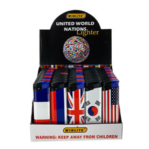Disposable Regular Flame Lighter - United World Nations $20.00/display (50pcs)