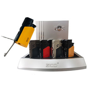 Zico Single Torch Lighter w/Cigar Punch & Lighter Tool $77.50/display (10 pcs)