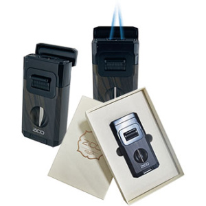 Zico Double Torch Lighter w/Built-in V-Cutter (black) $13.00