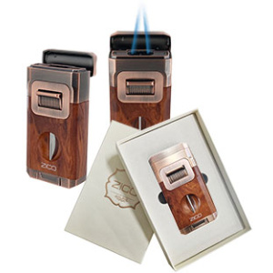 Zico Double Torch Lighter w/Built-in V-Cutter (copper) $13.00