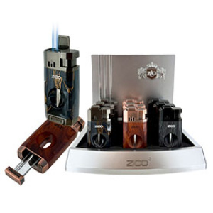 Zico Double Torch Flame Lighter w/V-Cutter (3-1/4") $90.00/display (9pcs)