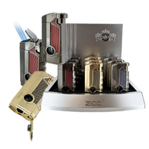Zico Triple Torch Flame Lighter w/Cigar Punch (3-1/8") $85.50/display (9pcs)