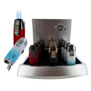 Zico Triple Torch Flame Lighter w/Cigar Punch (3-3/8") $78.00/display (12pcs)