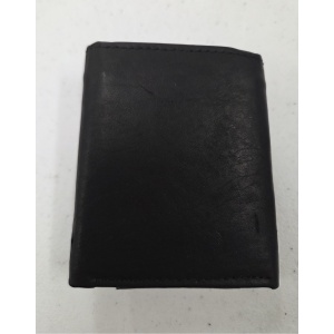 Tri-Fold Cow Leather Wallet (black) (imperfect w/minor scratch) $1.50