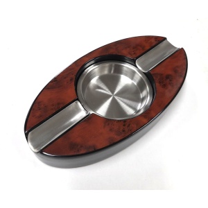 High Lacquer Oval Wooden Cigar Ashtray (8"x4"x1.2") (Red) $18.95