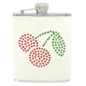 Flask w/Crystal White Cherry $8.00