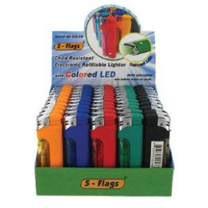 Electronic Refillable Lighter (50 pcs/display) $26.00/dis